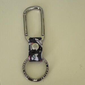Vera Bradley Black and Silver Keychain